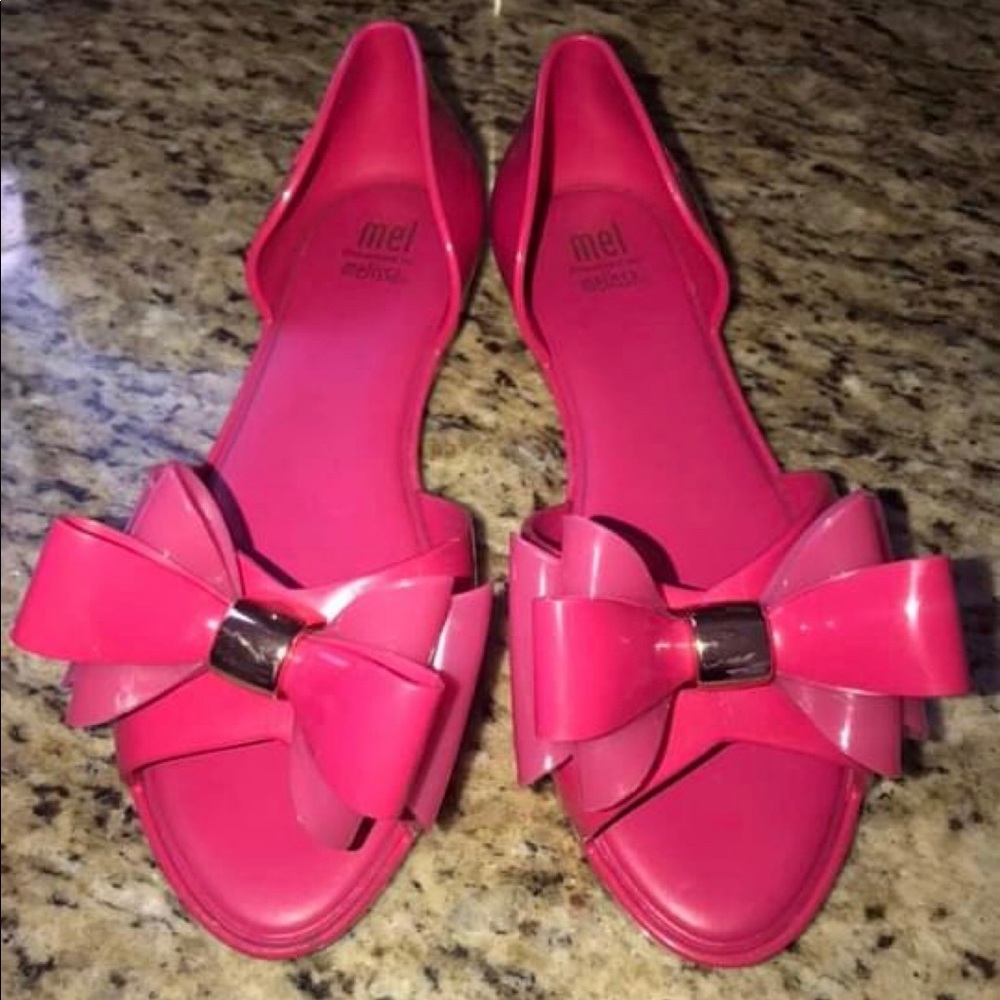 Mini Melissa Pink peep-toe shoes for Girls